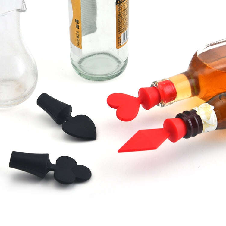 Silicone Wine Stopper Poker Series Wine Stopper, 12 PCS Peach Heart Shape, 12 PCS Poker Shape, 12...