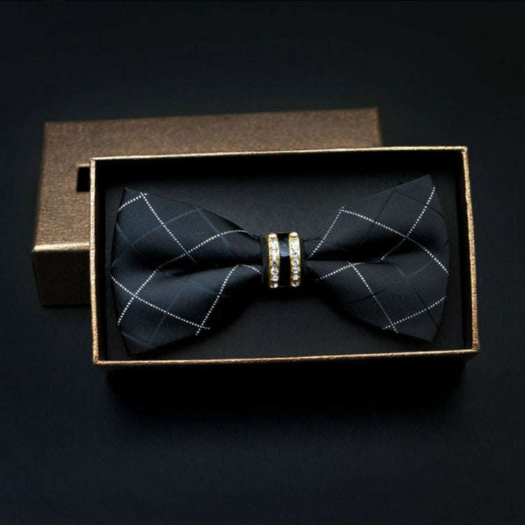 Polyester Yarn Diamond Bow Tie Metal Bow for Men