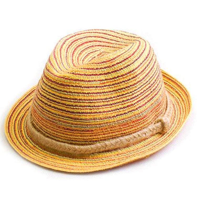 Colorful Striped Foldable Straw Hat Topee Bohemia Cap