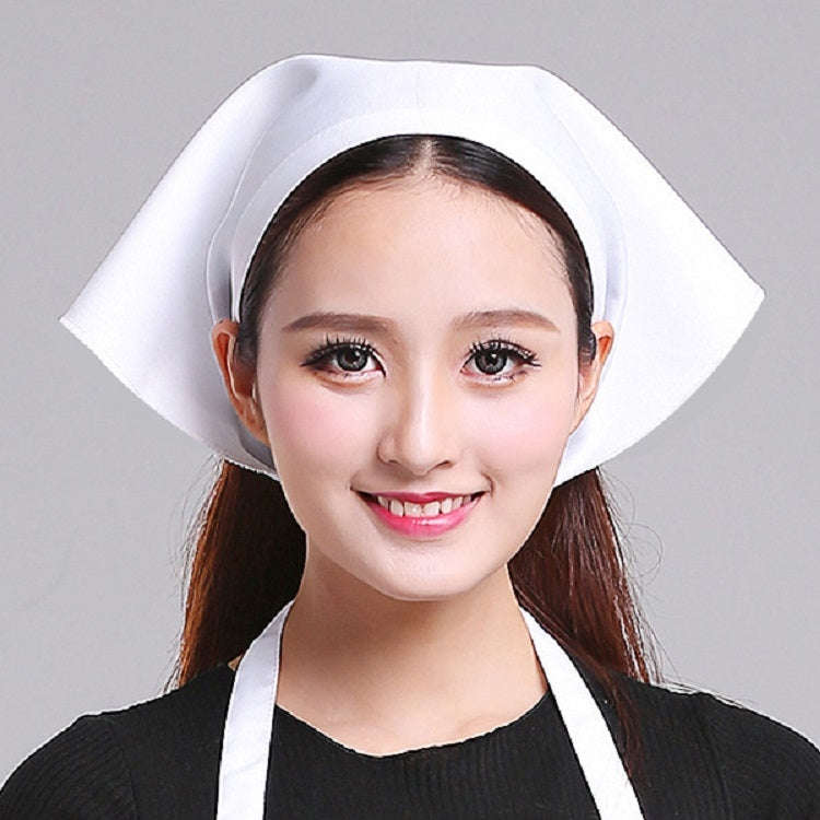 Waiter Men and Women Kitchen Work Turban Hat Triangle Scarf Chef Hat, Adjustable