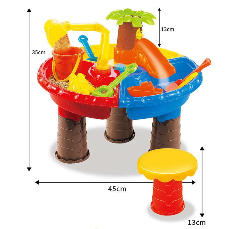 Outdoor Sandy Beach Table Toys Set for Kids, Beach Table(Tree and Round Table), Beach Table(Dolph...