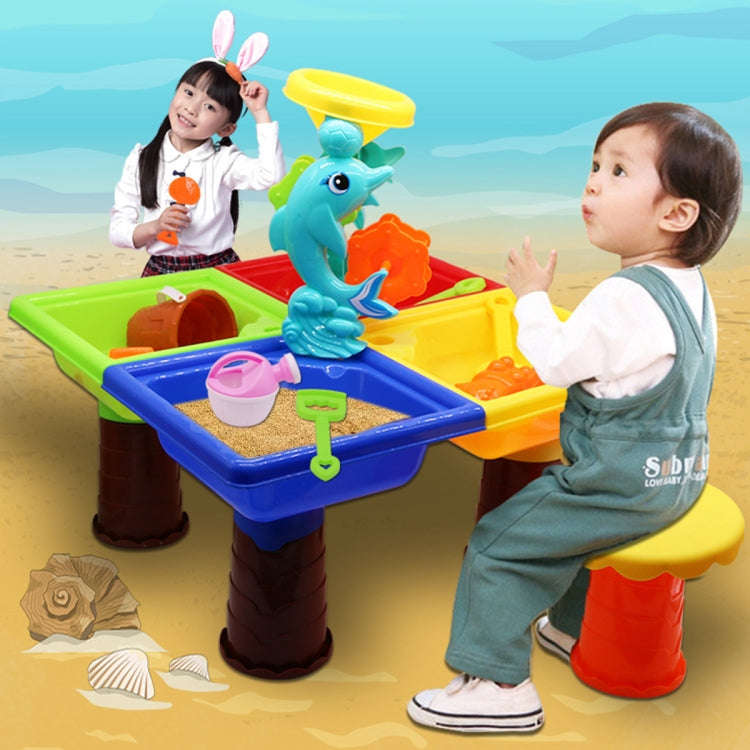 Outdoor Sandy Beach Table Toys Set for Kids, Beach Table(Tree and Round Table), Beach Table(Dolph...