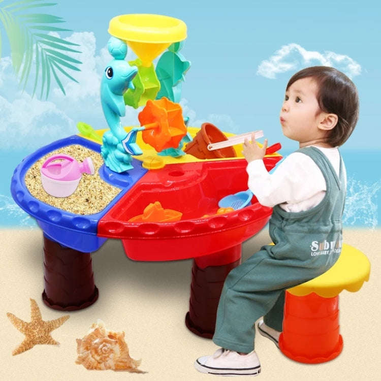 Outdoor Sandy Beach Table Toys Set for Kids, Beach Table(Tree and Round Table), Beach Table(Dolph...