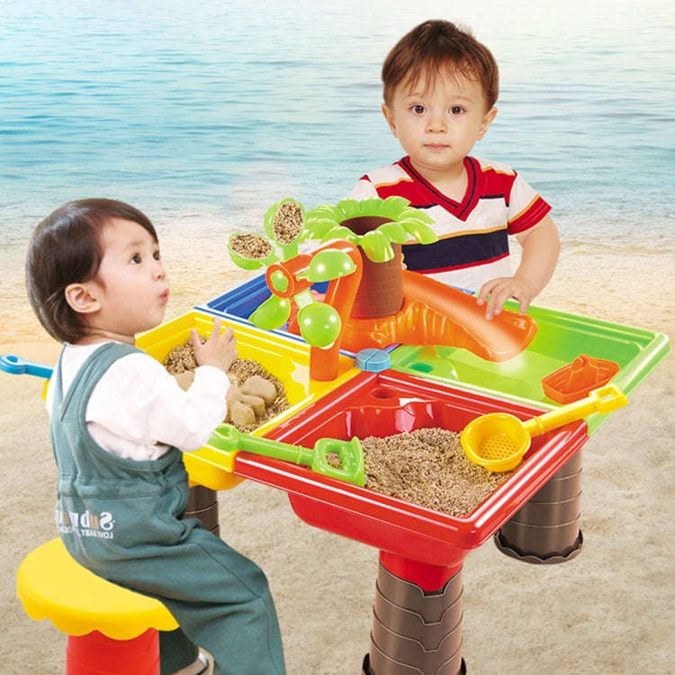 Outdoor Sandy Beach Table Toys Set for Kids, Beach Table(Tree and Round Table), Beach Table(Dolph...