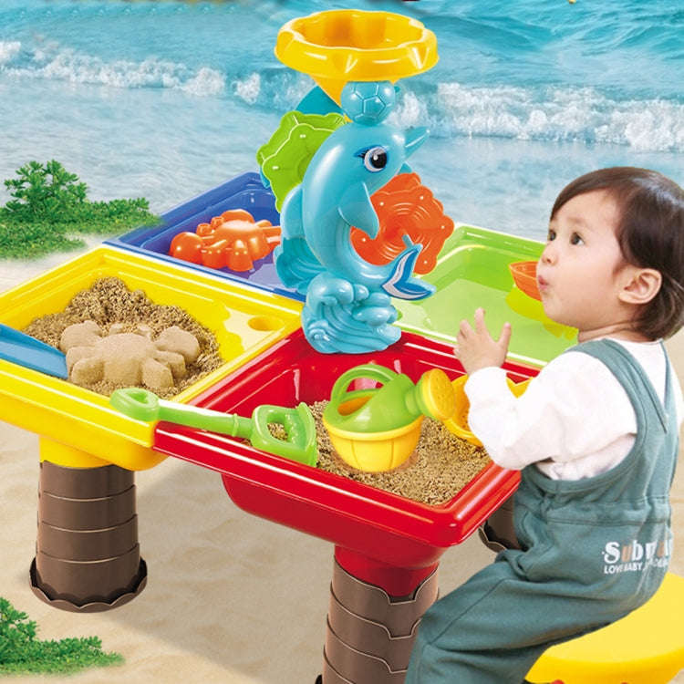 Outdoor Sandy Beach Table Toys Set for Kids, Beach Table(Tree and Round Table), Beach Table(Dolph...