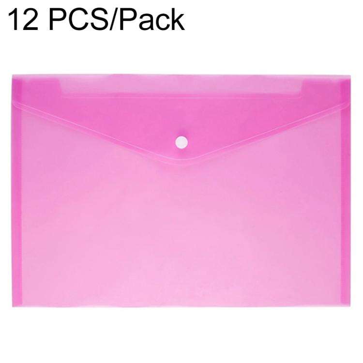12 PCS A4 Clear Document Bag Paper File Folder Stationery School Office PP Case