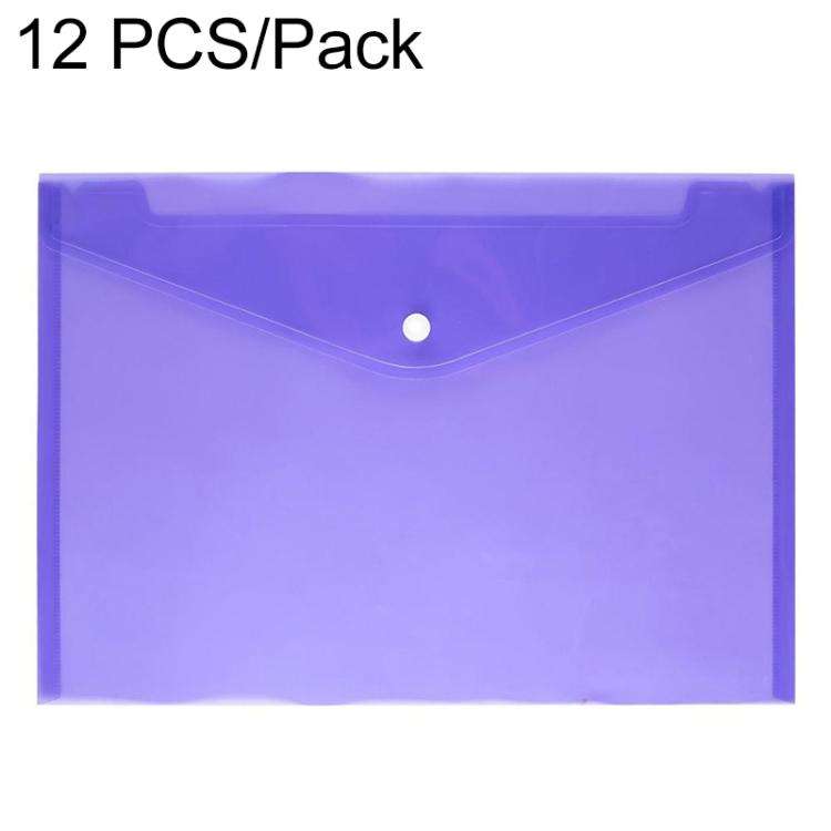 12 PCS A4 Clear Document Bag Paper File Folder Stationery School Office PP Case