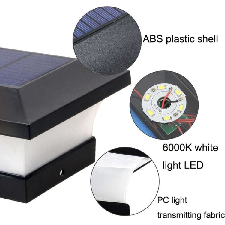 Solar LED Waterproof Outdoor Column Light Courtyard Lighting Lamp, Warm Light, White Light