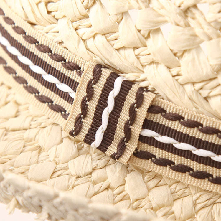 British Style Summer Straw Weaving Panama Beach Sun Hat