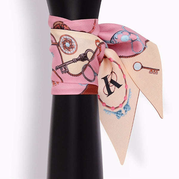 Letter Tarot Small Scarf for Women, Width: 6.2cm, J, K, L, M, N, O, P, Q, R, S, V, W