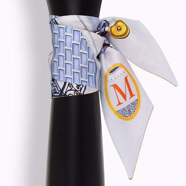 Letter Tarot Small Scarf for Women, Width: 6.2cm, J, K, L, M, N, O, P, Q, R, S, V, W