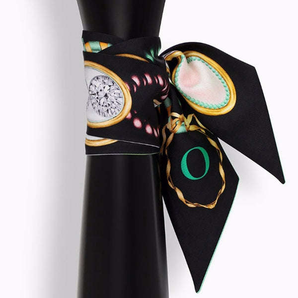 Letter Tarot Small Scarf for Women, Width: 6.2cm, J, K, L, M, N, O, P, Q, R, S, V, W