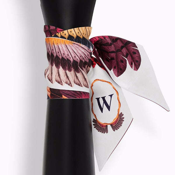 Letter Tarot Small Scarf for Women, Width: 6.2cm, J, K, L, M, N, O, P, Q, R, S, V, W