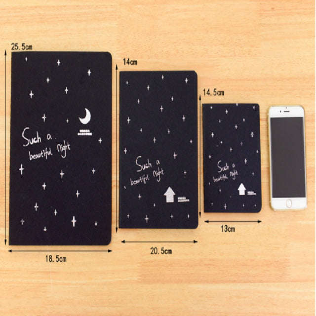 Sketchbook Diary Drawing Painting Graffiti Soft Cover Black Paper Sketch Book Notebook Office Sch...