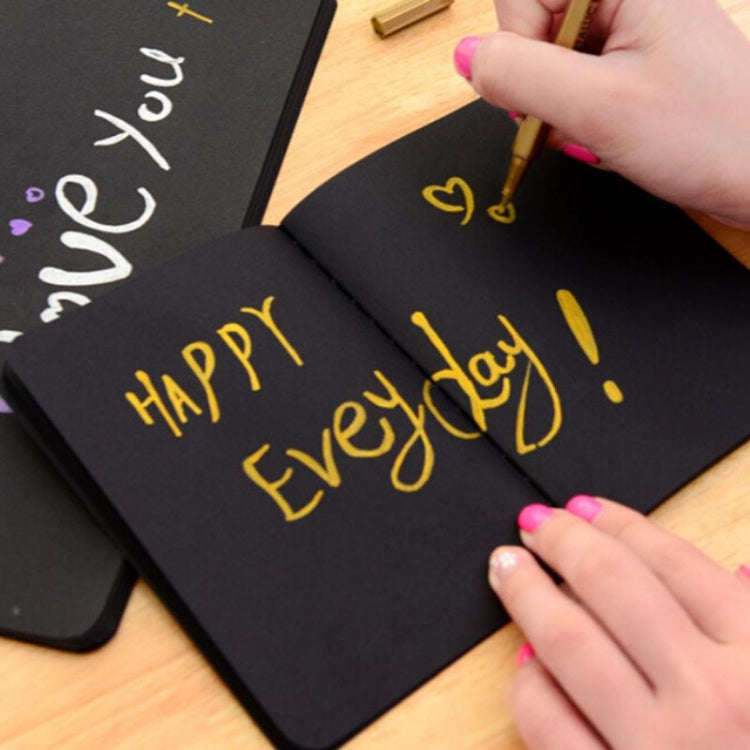 Sketchbook Diary Drawing Painting Graffiti Soft Cover Black Paper Sketch Book Notebook Office Sch...
