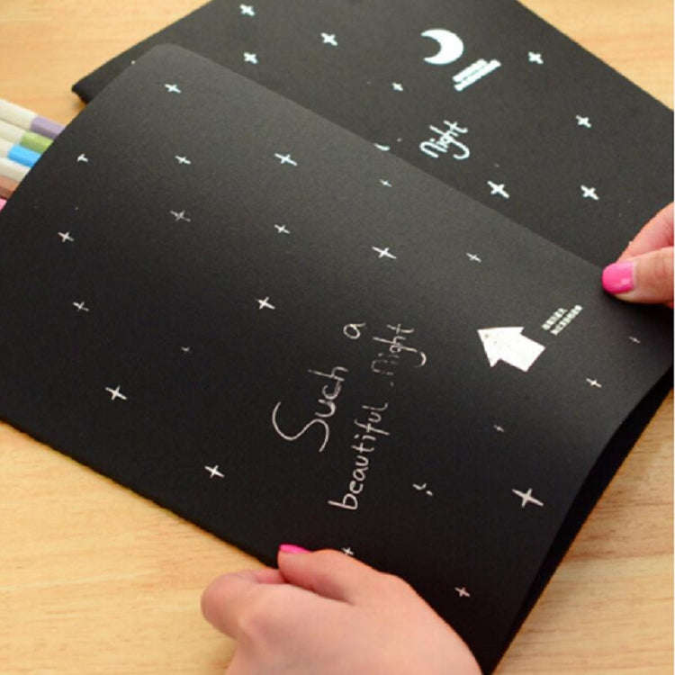 Sketchbook Diary Drawing Painting Graffiti Soft Cover Black Paper Sketch Book Notebook Office Sch...