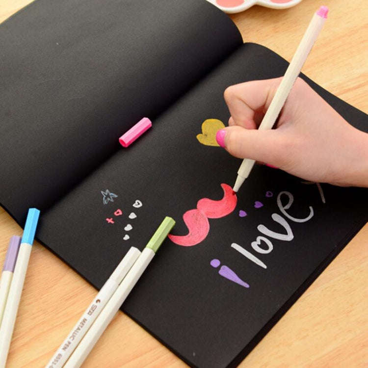 Sketchbook Diary Drawing Painting Graffiti Soft Cover Black Paper Sketch Book Notebook Office Sch...
