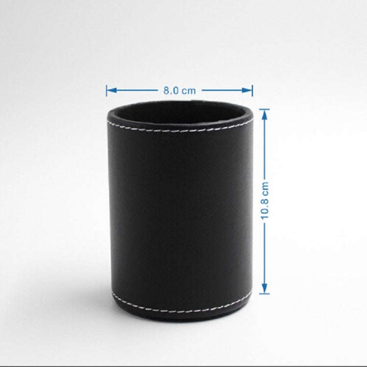Faux Leather Leather Penholder Desk Supplies Organizer