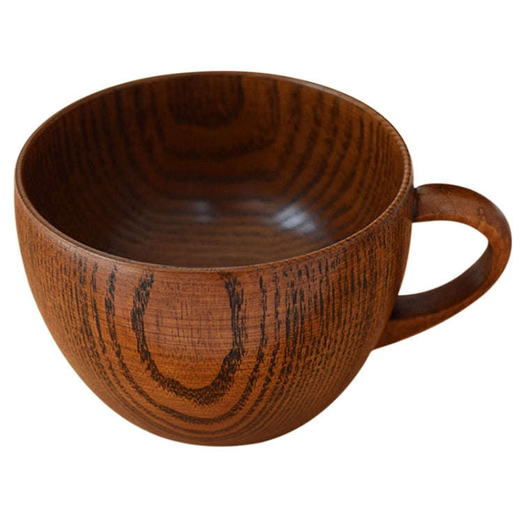 Mini Retro Handmade Wooden Coffee Tea Juice Water Cup Breakfast Beer Milk Drinkware with Handle, ...