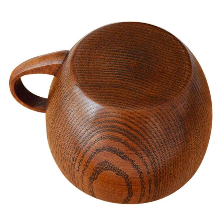 Mini Retro Handmade Wooden Coffee Tea Juice Water Cup Breakfast Beer Milk Drinkware with Handle, ...