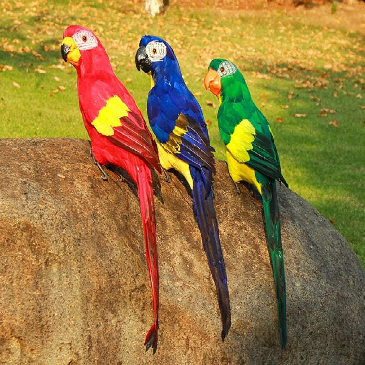 45CM Simulation Parrot Simulation Bird Macaw Foam Feather Parrot Sen Gardening Decoration, Yellow...