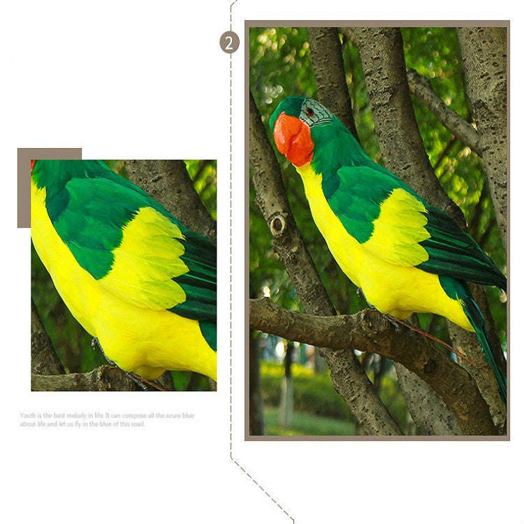 45CM Simulation Parrot Simulation Bird Macaw Foam Feather Parrot Sen Gardening Decoration, Yellow...