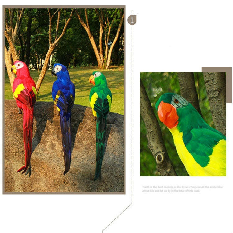 45CM Simulation Parrot Simulation Bird Macaw Foam Feather Parrot Sen Gardening Decoration, Yellow...