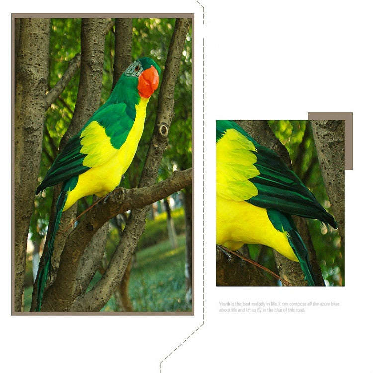 45CM Simulation Parrot Simulation Bird Macaw Foam Feather Parrot Sen Gardening Decoration, Yellow...