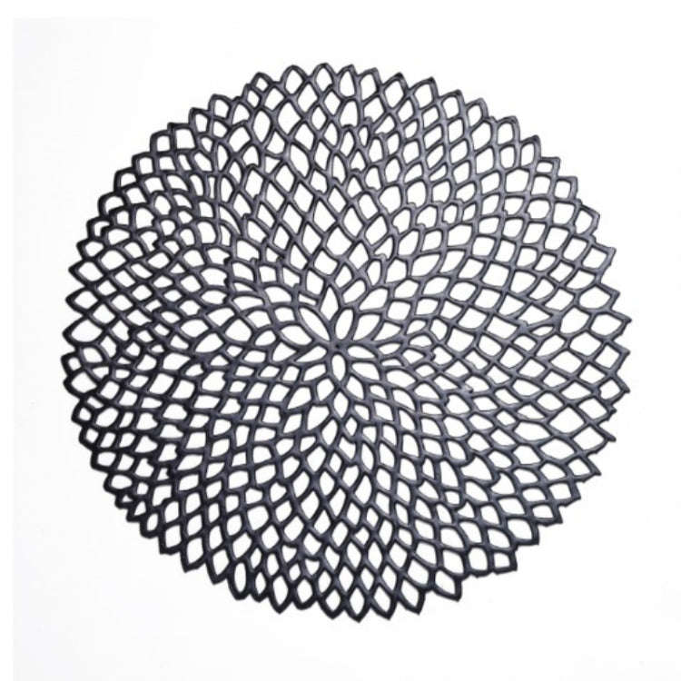 Table Bowl Mats Home Decor Placemat For Dining Table PVC Plastic Hollow Insulation Round Baroque ...