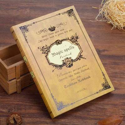64K Small Pocket Vintage Notebook Handcover Magic Spells Pockets Book Planner Journal Traveler No...