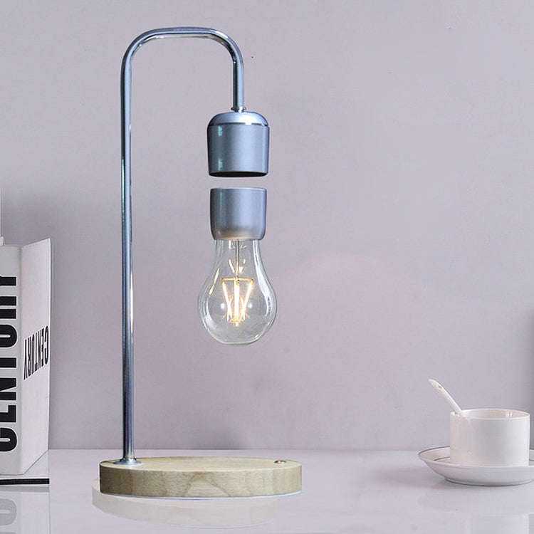 16W Magnetic Levitation Decoration Technology Toy Bend LED Floating Bulb Home Table Lamp, Black