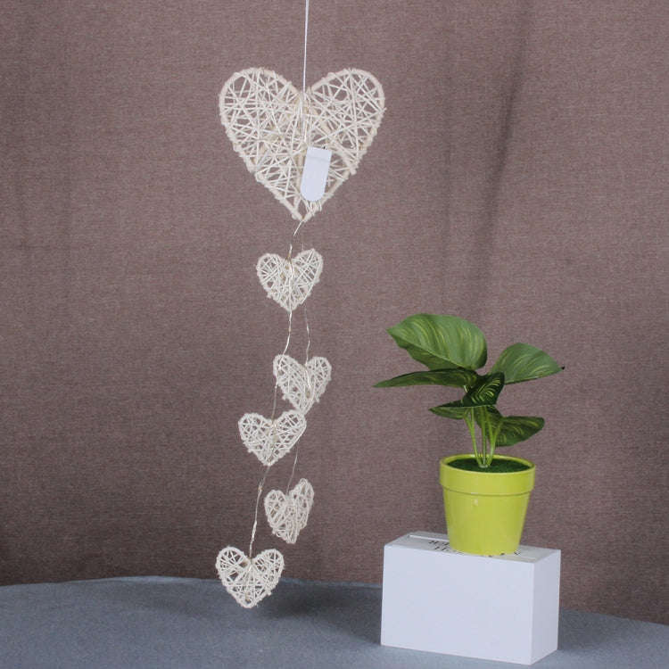 Creative Rattan Love Heart Bell Room Ornaments, MS0033
