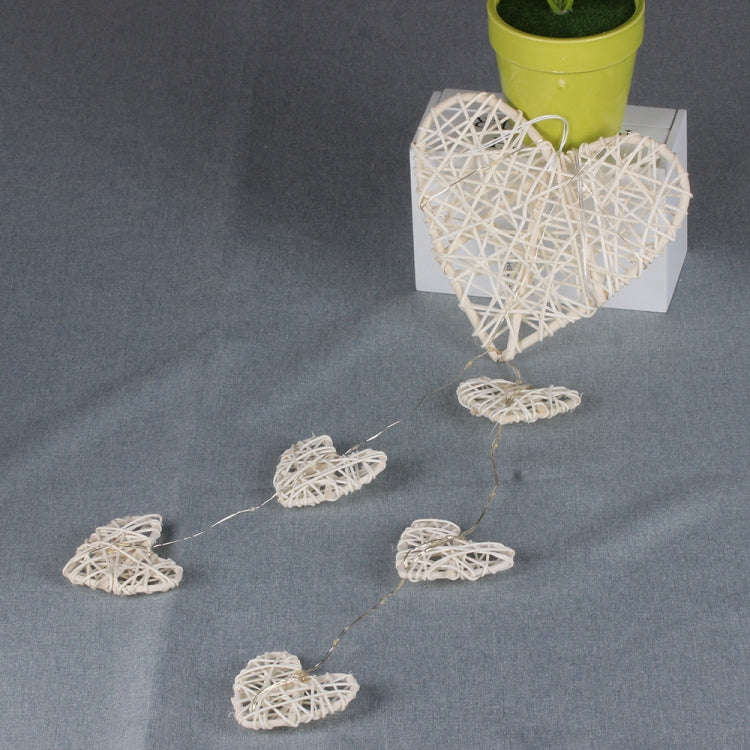 Creative Rattan Love Heart Bell Room Ornaments, MS0033