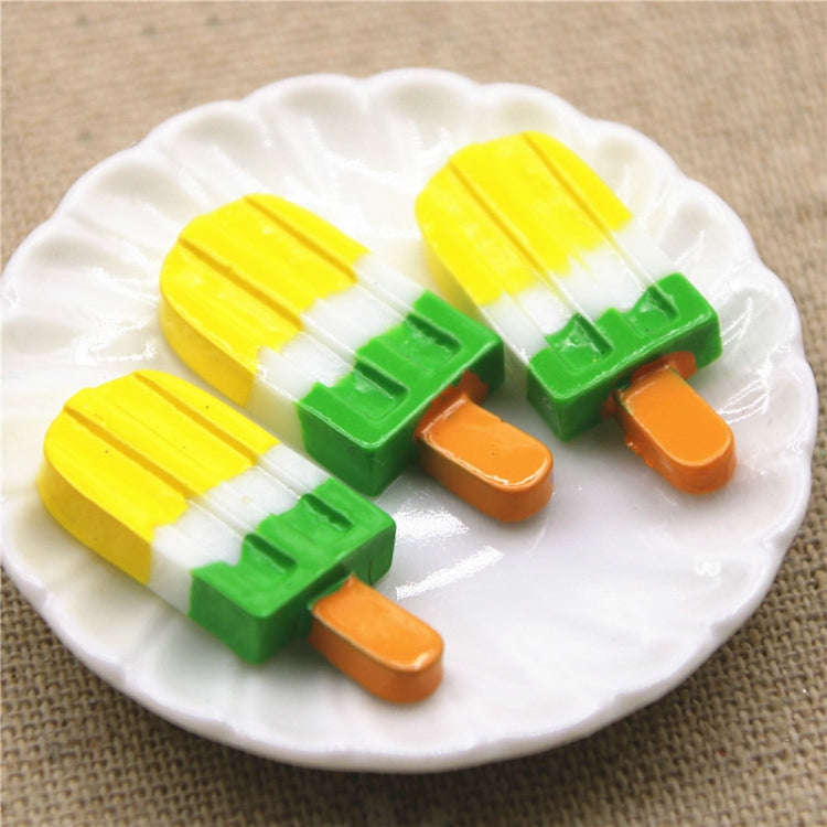 10 PCS Rainbow Ice Cream Stick Resin Flat Back Cabochon Imitation Dessert Art Decoration