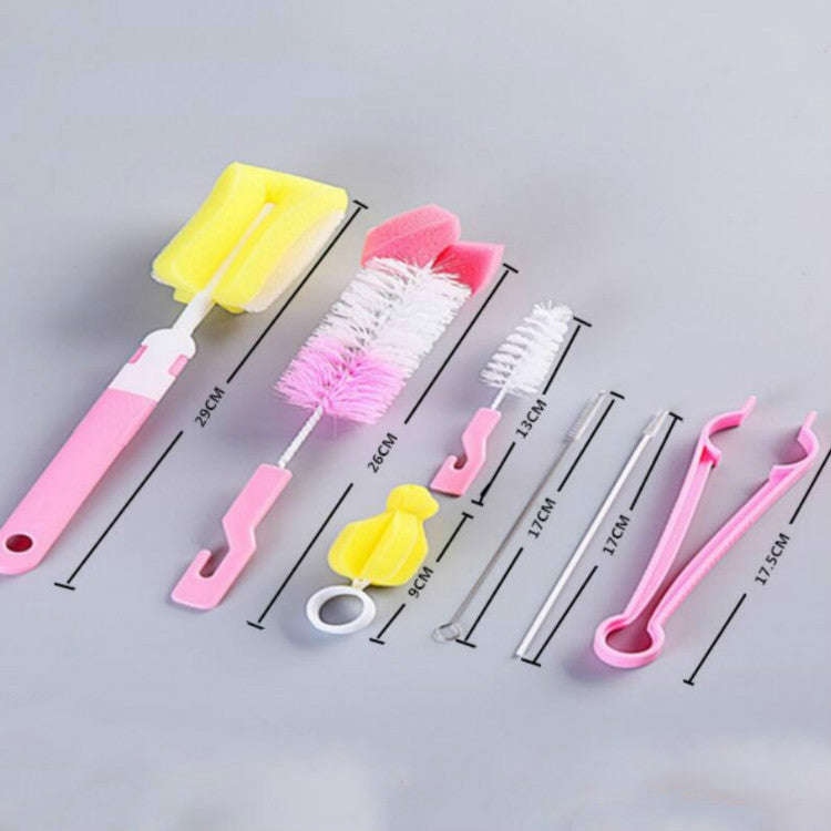 7PCS/Set Bottle Sponge Cleaning Brush Tools Straw Brush Set