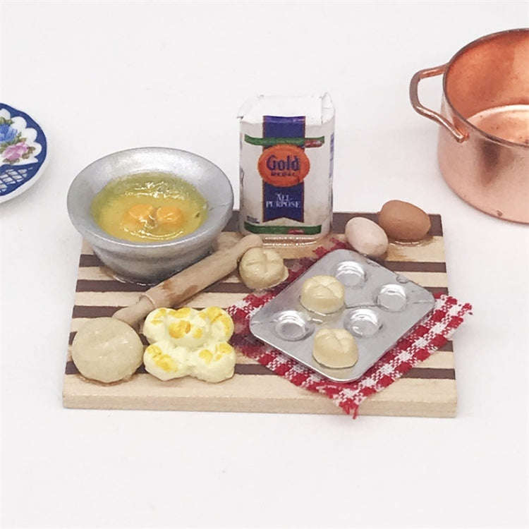 1:12 Mini House Toy Simulation Chopping Board Dessert Making Bread Table, Chopping Board