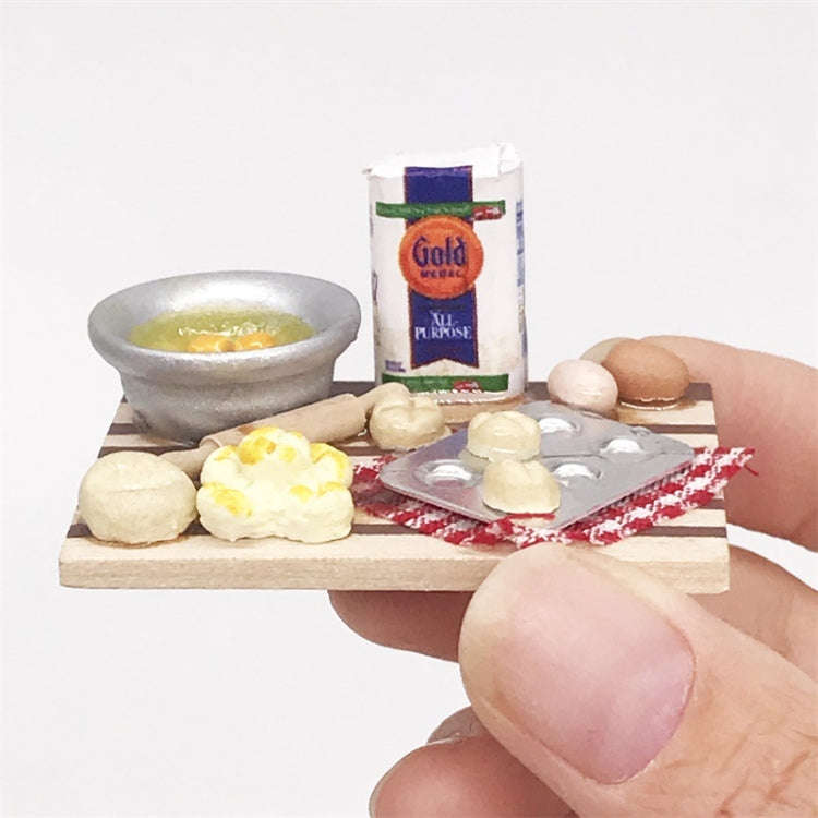 1:12 Mini House Toy Simulation Chopping Board Dessert Making Bread Table, Chopping Board