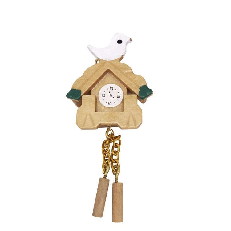 3 PCS 1:12 mini Dull House Dollhouse Wooden Wall Clock Bird Clock House Toy Simulation Clock Mode...