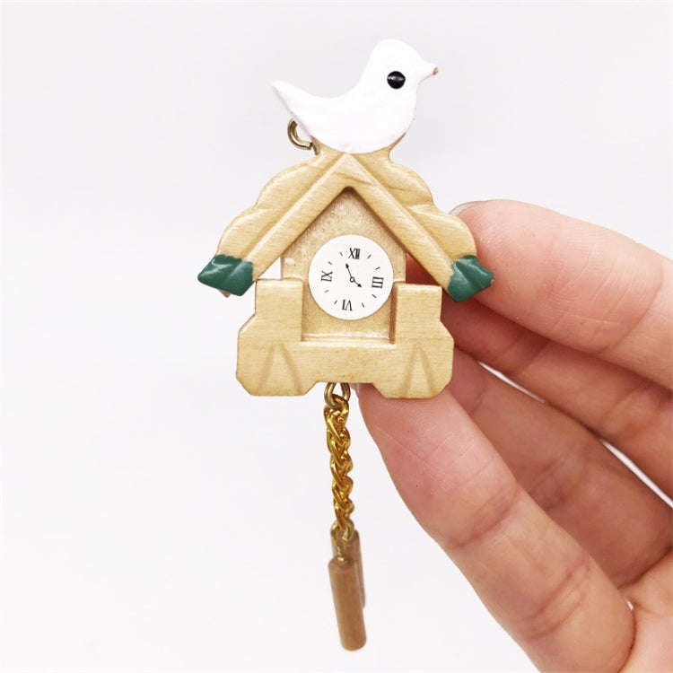 3 PCS 1:12 mini Dull House Dollhouse Wooden Wall Clock Bird Clock House Toy Simulation Clock Mode...