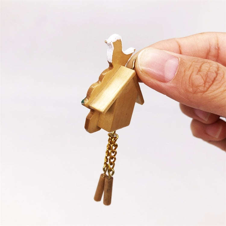 3 PCS 1:12 mini Dull House Dollhouse Wooden Wall Clock Bird Clock House Toy Simulation Clock Mode...