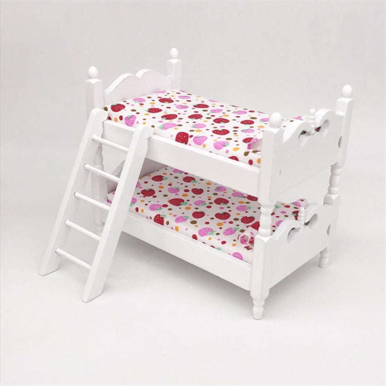 1:12 Mini House Toy Simulation Children Wooden Bunk Bed