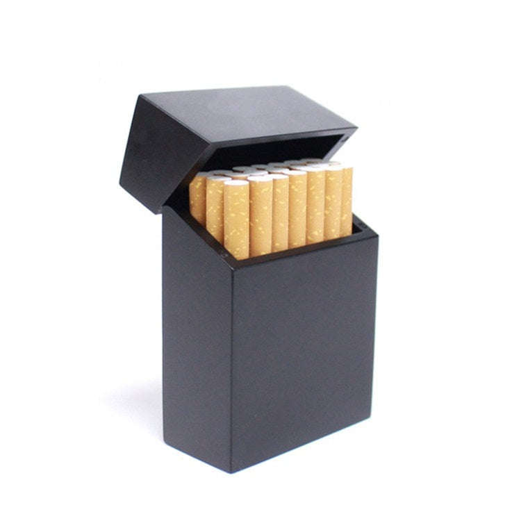Creative Wooden Cigarette Case Magnet Adsorption Clamshell Cigarette Case, Black, Carbonized Bamb...