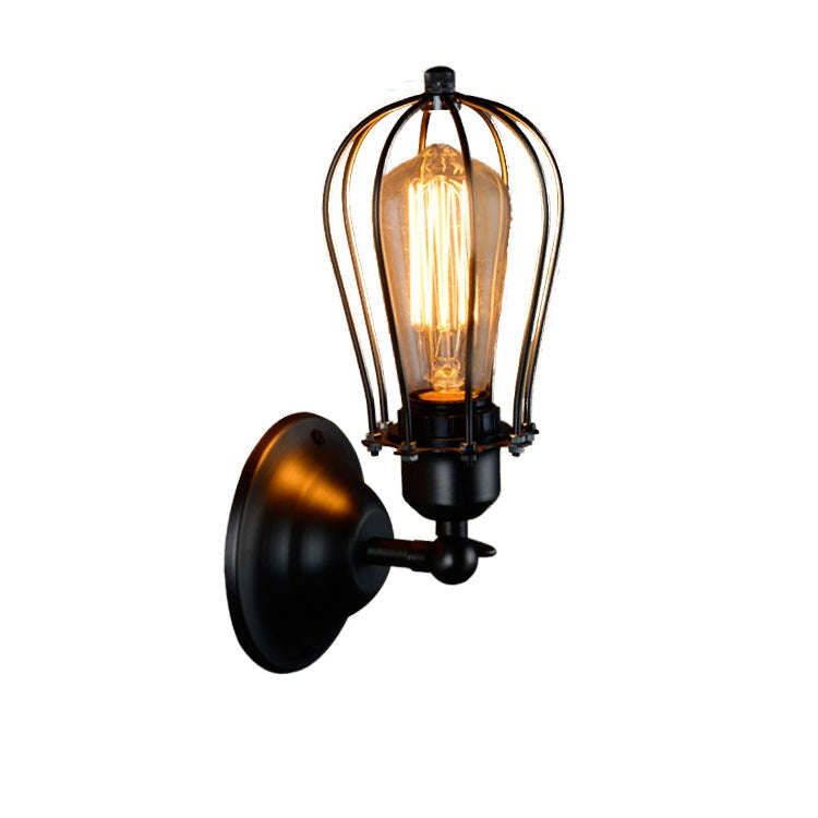 Retro Double Head Grapefruit Wrought Iron Antique Restaurant Corridor Aisle LED Wall Lamp, withou...