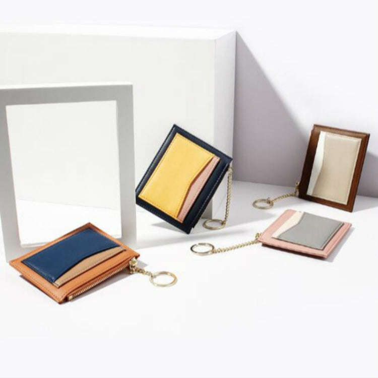 Fashion Stitching Multi-card Zipper Card Bag Multi-function Mini Wallet
