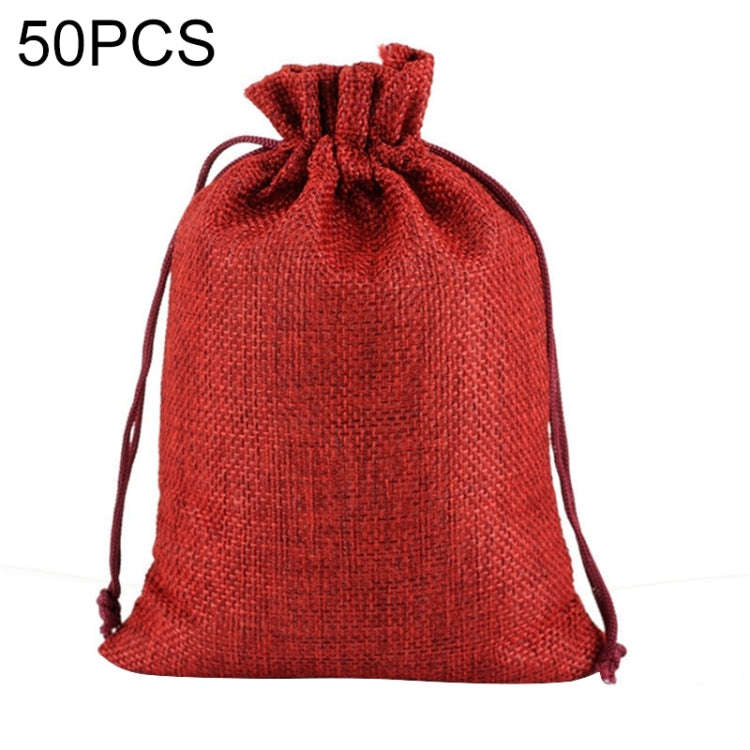 50 PCS Multi size Linen Jute Drawstring Gift Bags Sacks Wedding Birthday Party Favors Drawstring ...