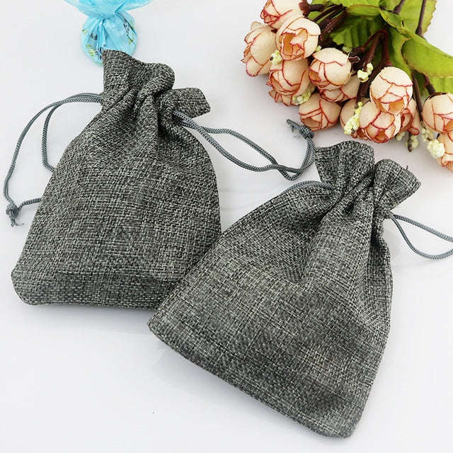 50 PCS Multi size Linen Jute Drawstring Gift Bags Sacks Wedding Birthday Party Favors Drawstring ...