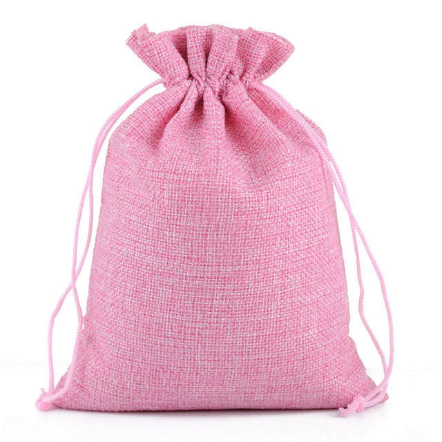 50 PCS Multi size Linen Jute Drawstring Gift Bags Sacks Wedding Birthday Party Favors Drawstring ...