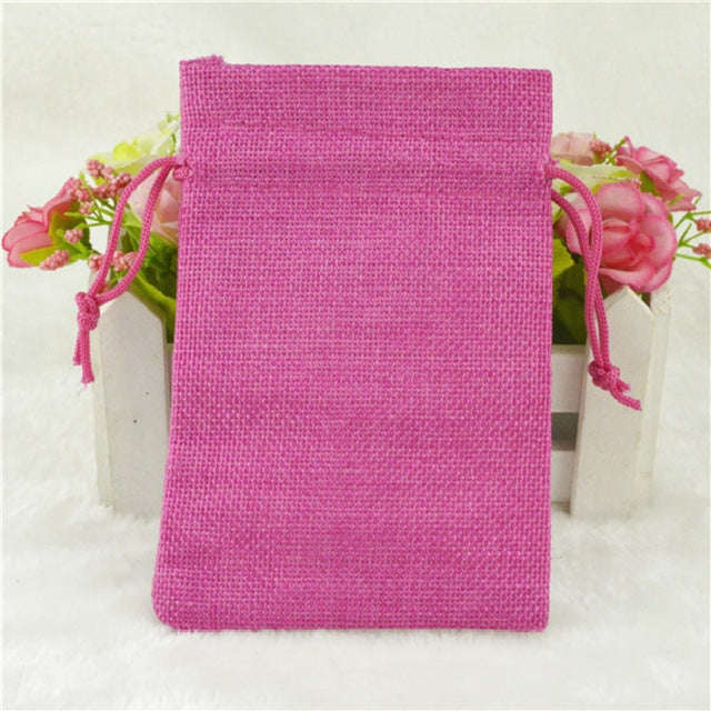 50 PCS Multi size Linen Jute Drawstring Gift Bags Sacks Wedding Birthday Party Favors Drawstring ...