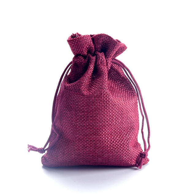 50 PCS Multi size Linen Jute Drawstring Gift Bags Sacks Wedding Birthday Party Favors Drawstring ...