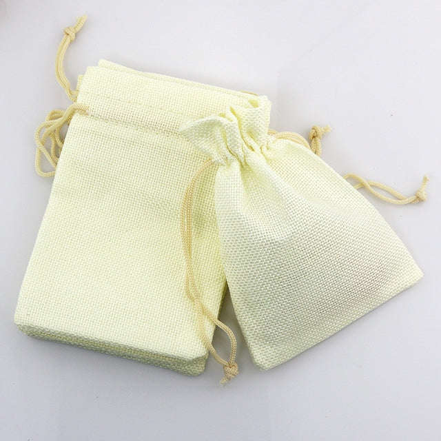 50 PCS Multi size Linen Jute Drawstring Gift Bags Sacks Wedding Birthday Party Favors Drawstring ...